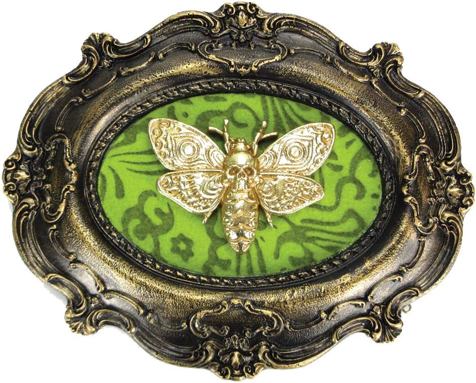 Nemesis Now Macabre Baroque Framed Death's Head Moth Wall Plaque, Polyresin, Bro