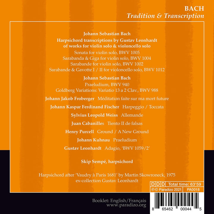 Bach: Tradition & Transcription [Audio CD]