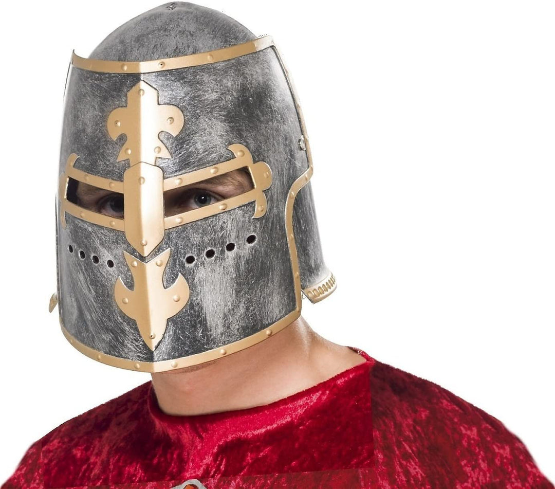 Smiffys Medieval Crusader Helmet with Moveable Face Shield