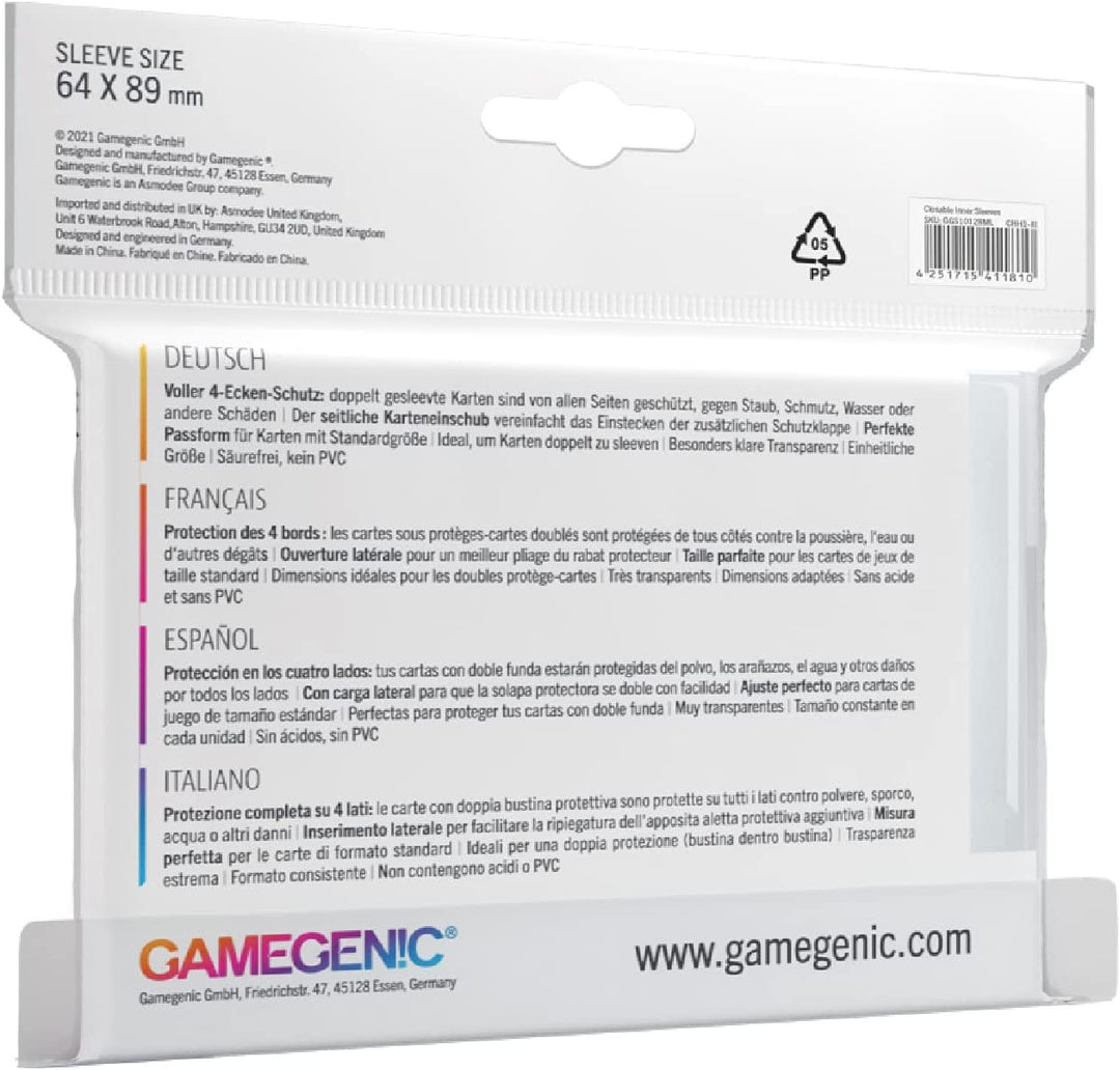 Gamegenic Closable Inner Sleeves (100) – Multi-Language