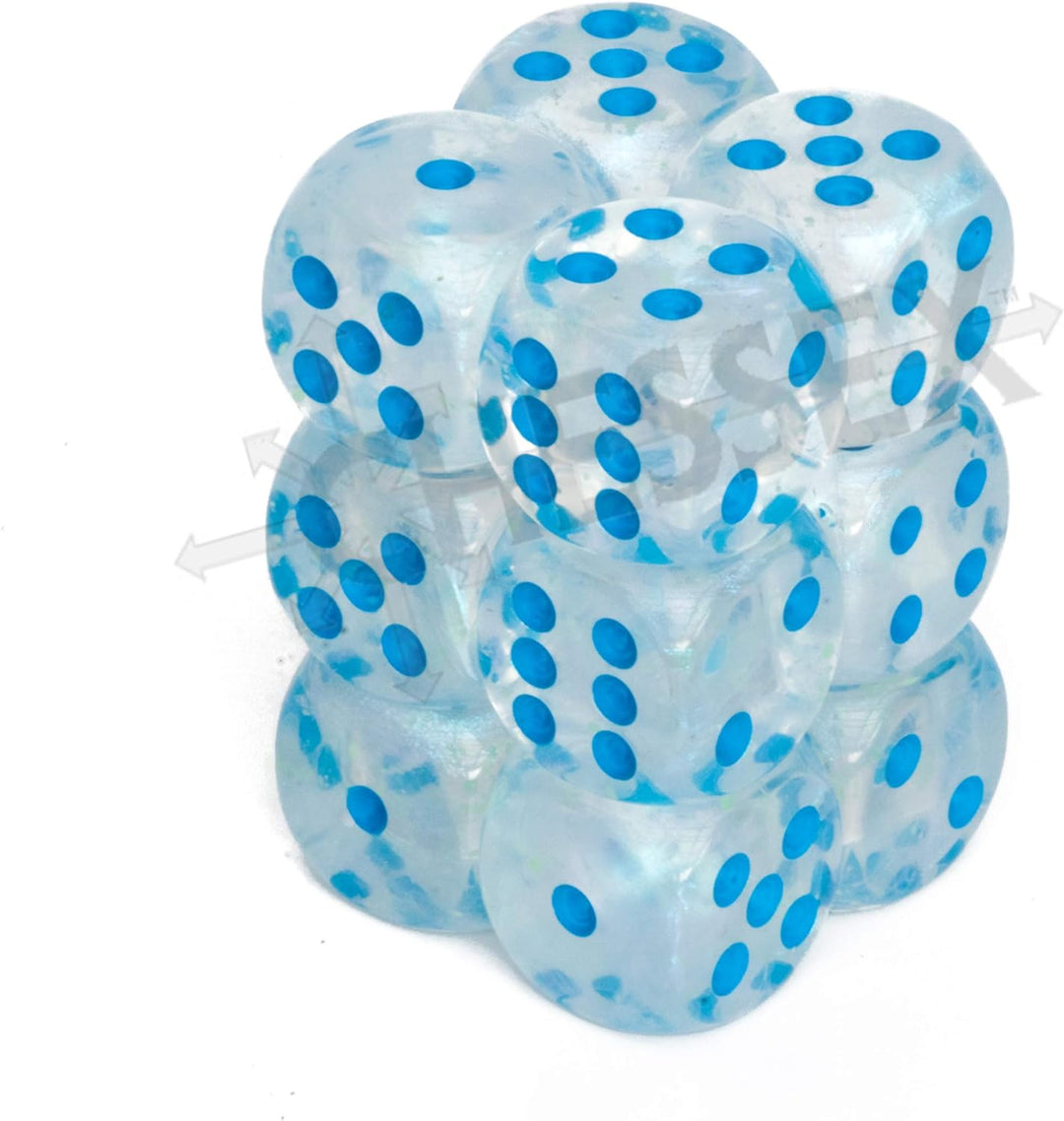 Chessex Borealis 16mm d6 Icicle/Light Blue Luminary Dice Block