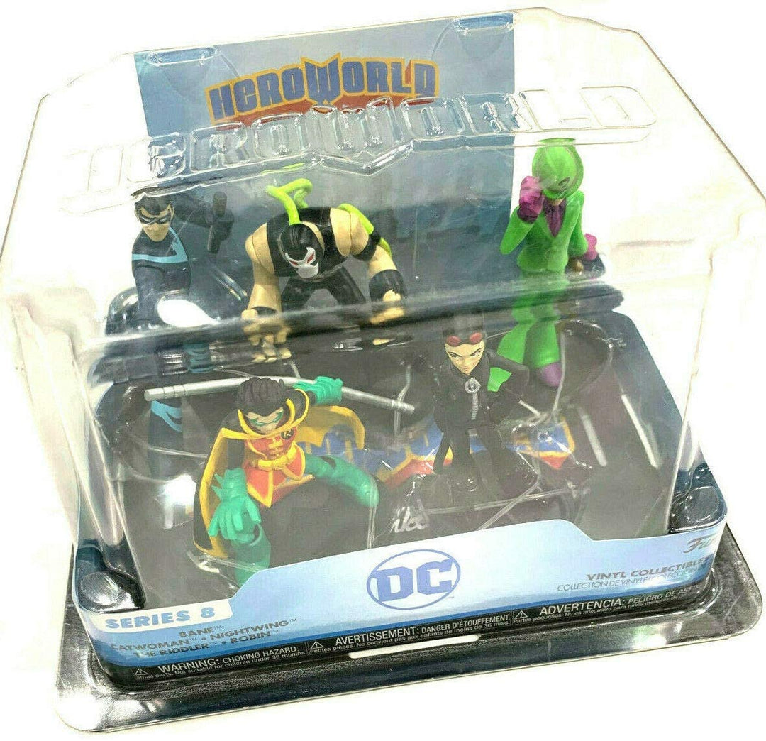 Hero World Series 8 - DC 5 Character Collection 4&quot; Zoll Vinylfiguren enthalten Bane-Catwoman-Nightwing-The Riddler-Robin