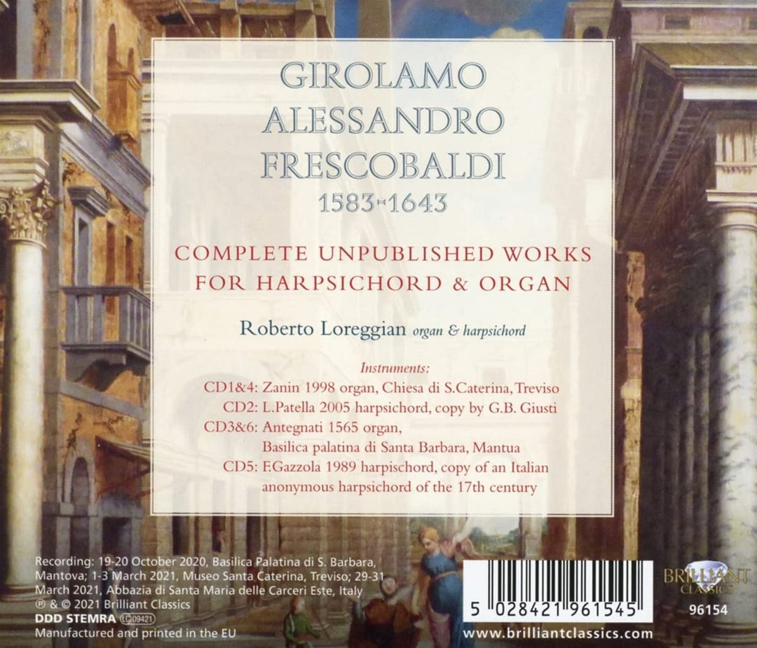 Roberto Loreggian - Frescobaldi: Complete Unpublished Works for Harpsichord and Organ [Audio CD]