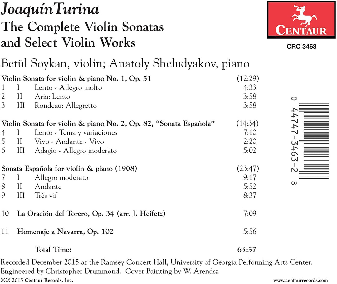 Betul Soykan and Anatoly Sheludyakov - Joaquin Turina: The Complete Violin Sonatas and Select Violin Works [Audio CD]