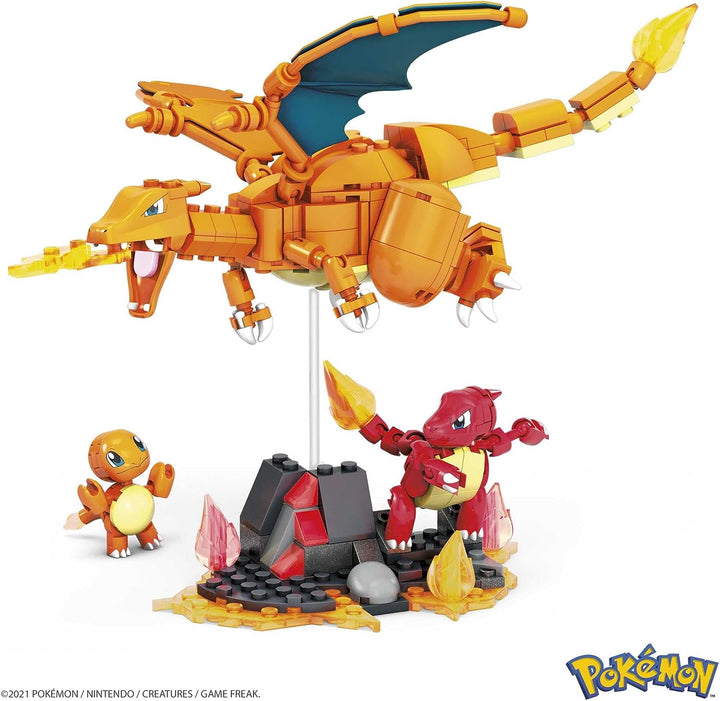 MEGA Pok�mon Action Figure Building Toys for Kids, Charmander Evolution Set with 300 Pieces