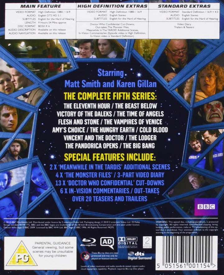Doctor Who – Die komplette Serie 5 [Regional Free] – Science-Fiction [Blu-Ray]