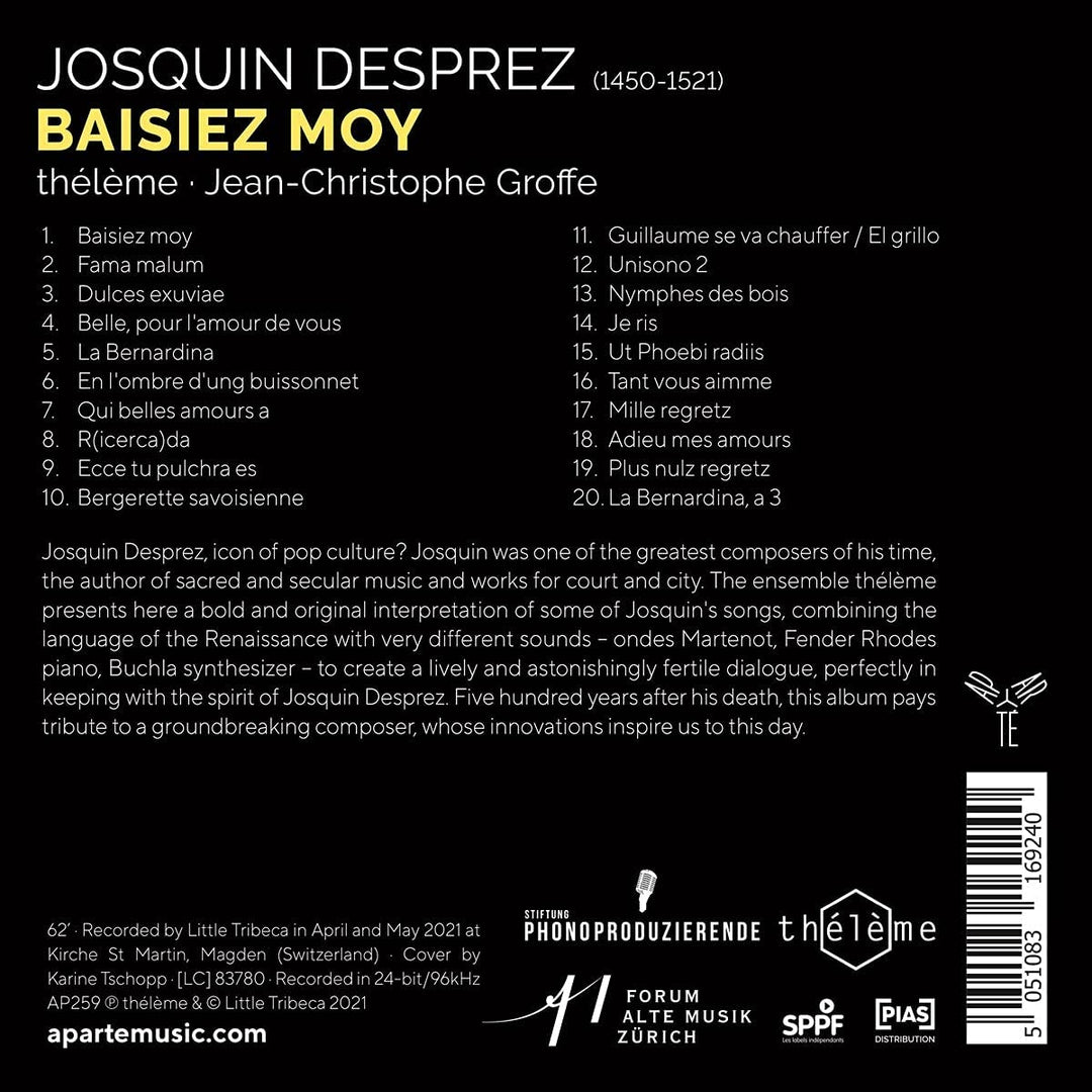 Ensemble Theleme - Baisiez Moy [Audio CD]