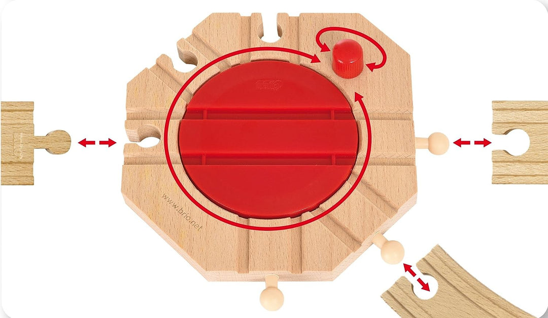 BRIO Mechanical Turntable Wooden Train Track for Kids Age 3 Years Up - Compatible with all BRIO Railway Sets & Accessories