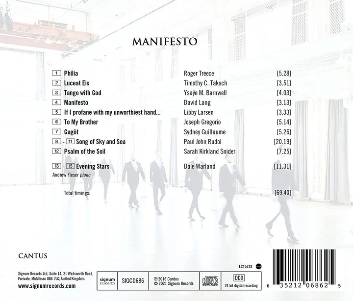 Cantus: Manifesto [Audio CD]