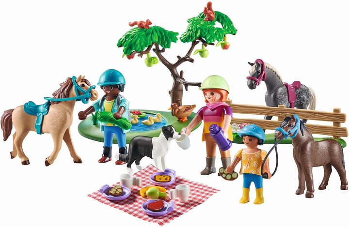 Playmobil 71239 Country Picnic Outing with Horses, pony Farm, Horse Toys, Fun Imaginative Role-Play