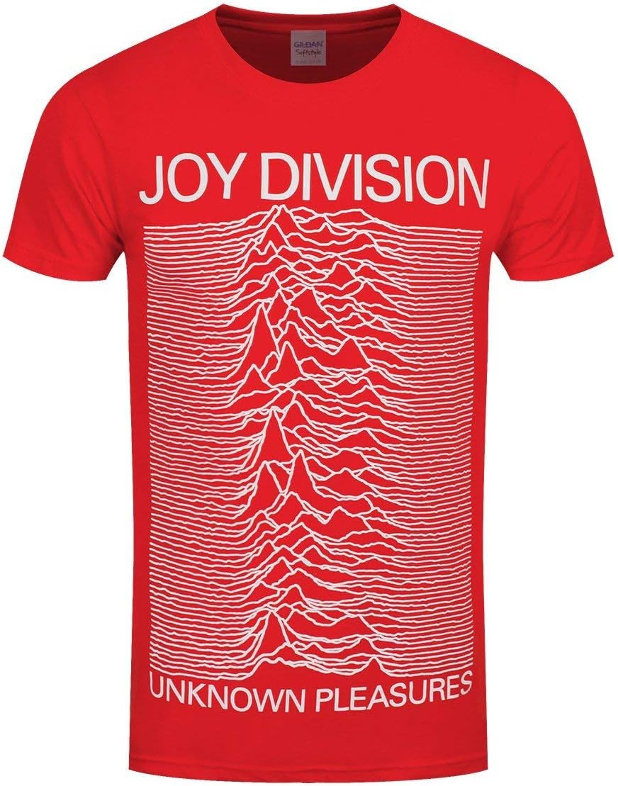 T-Shirt # S Red Unisex # Unknown Pleasures Slim Fit