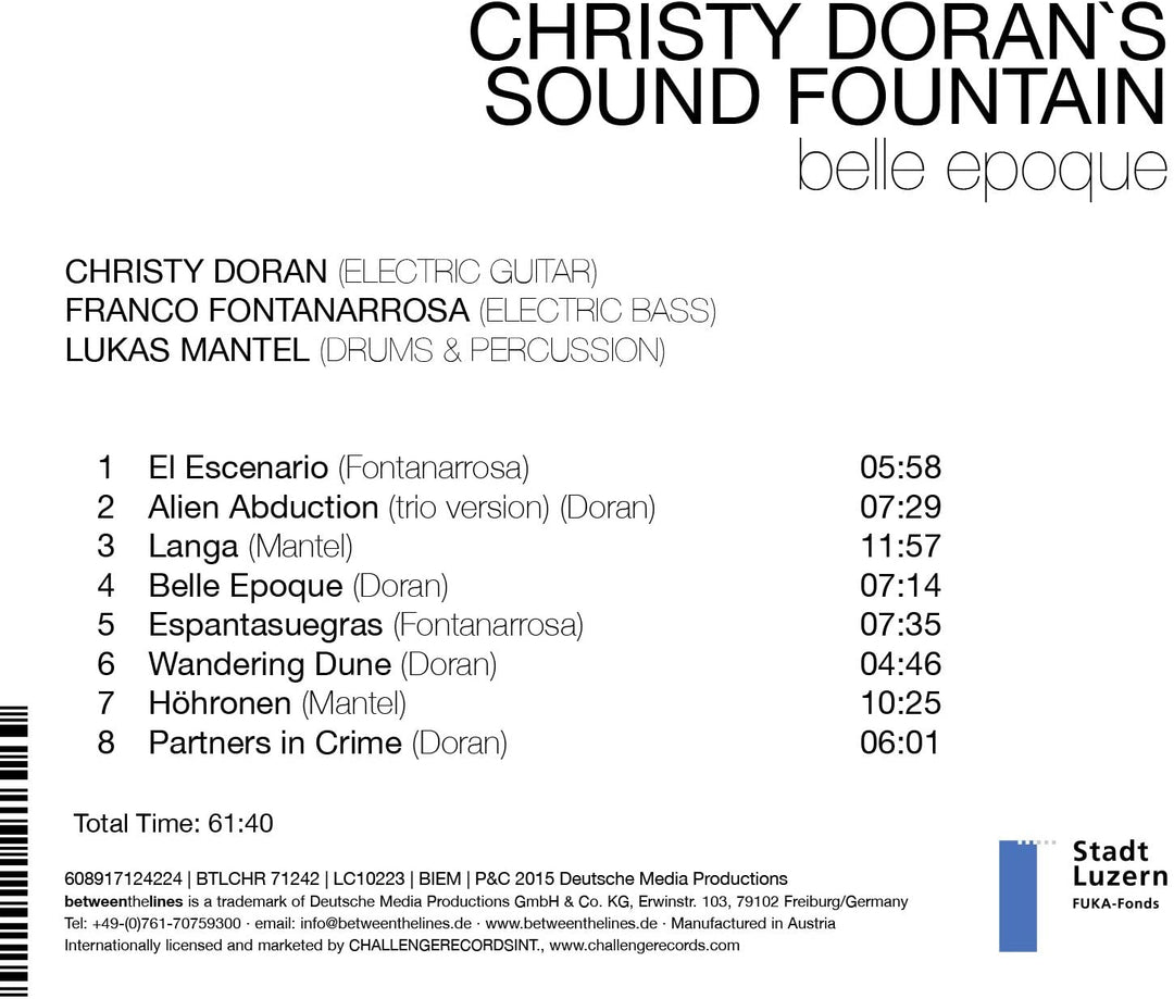 Christy Doran's Sound Fountain - Belle Epoque [Audio CD]