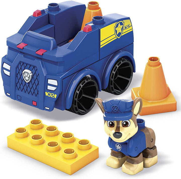 Mega Bloks PAW Patrol Chase's Police Car Building Set - Includes Posable Chase F