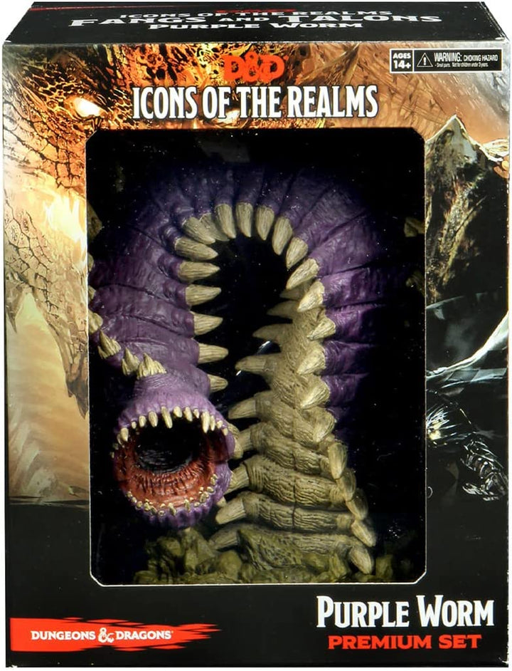 Wiz Kids | D&D Icons of the Realms Miniatures: Fangs and Talons- Purple Worm Premium Set