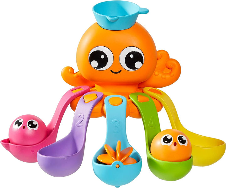 Toomies E73104 Tomy 7-in-1-Aktivitäts-Oktopus, Kinderspielzeug zum Spielen im Wasser, lustiges Badezubehör für Babys und Kleinkinder, geeignet für 18 Monate und älter, mehrfarbig