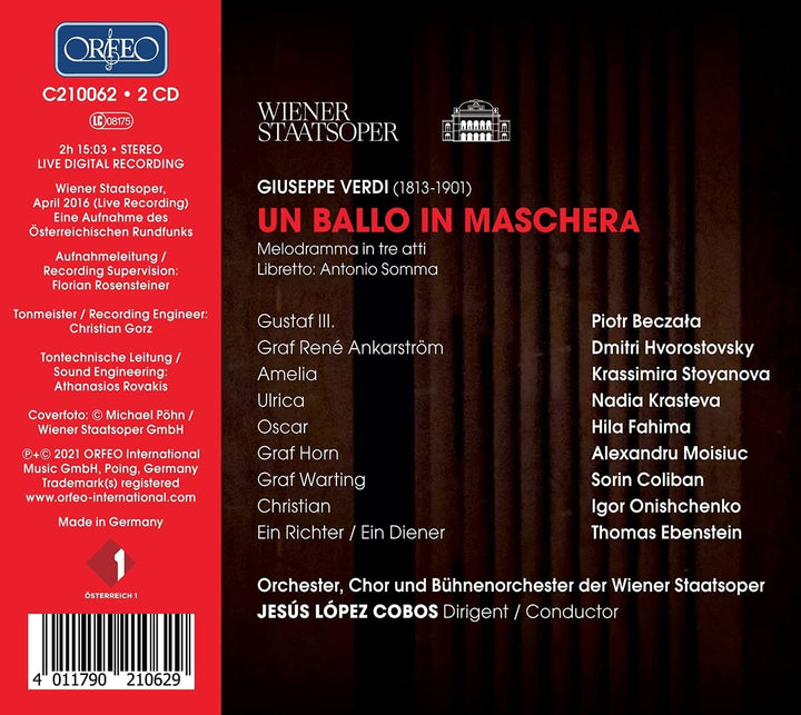 Verdi: Un Ballo In Maschera [Various] [Orfeo: C210062] [Audio CD]