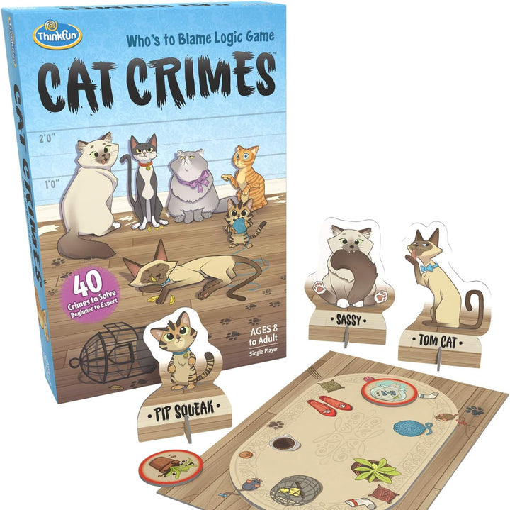 Thinkfun Cat Crimes Who’s to Blame Logic Challenge Game for Kids Age 8 Years Up - Brain Teaser