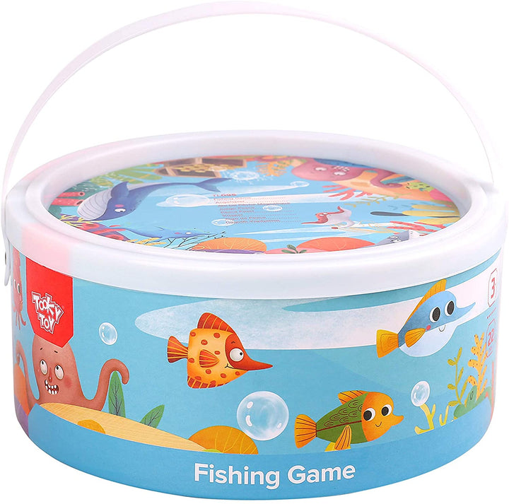 Tooky Toy TL095 Ensemble de pêche en bois pour poissons, multicolore