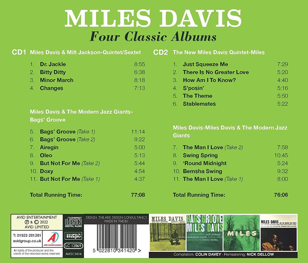 Miles Davis - Four Classic Albums (Quintet - Sextet / Bags' Groove / Miles / Miles Davis & The Modern Jazz Giants) [Audio CD]