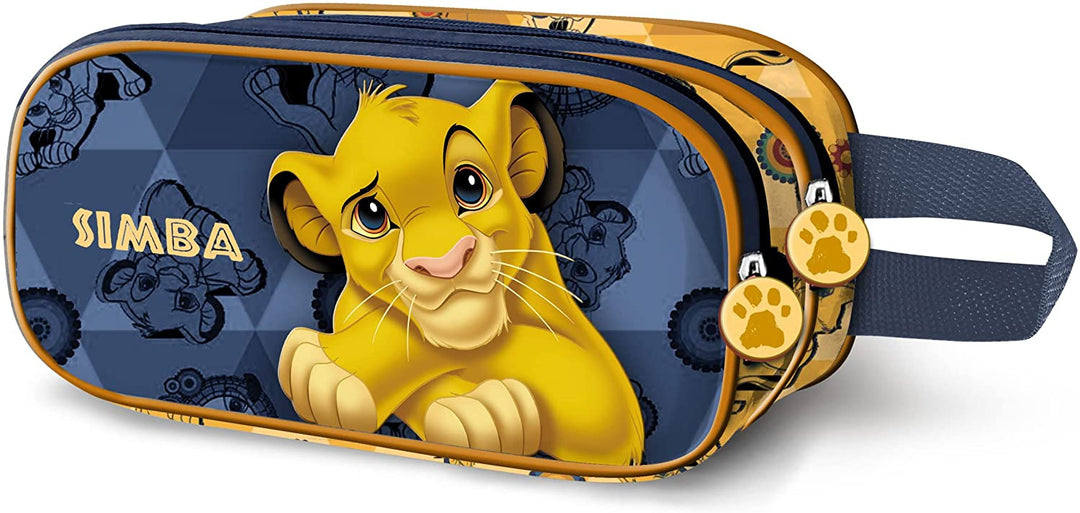 Lion King Simba Rest-3D Double Pencil Case, Dark Blue