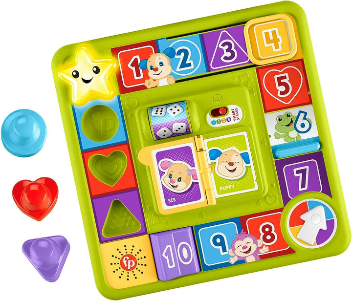 Fisher-Price Pretend Board Game Baby Toy with Lights & Smart Stages Learning Content