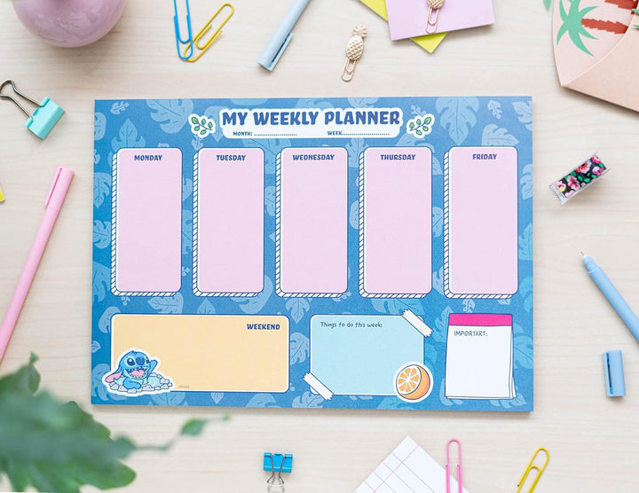 Grupo Erik Disney Stitch Weekly Planner A4 | Disney Calendar | Family Calendar