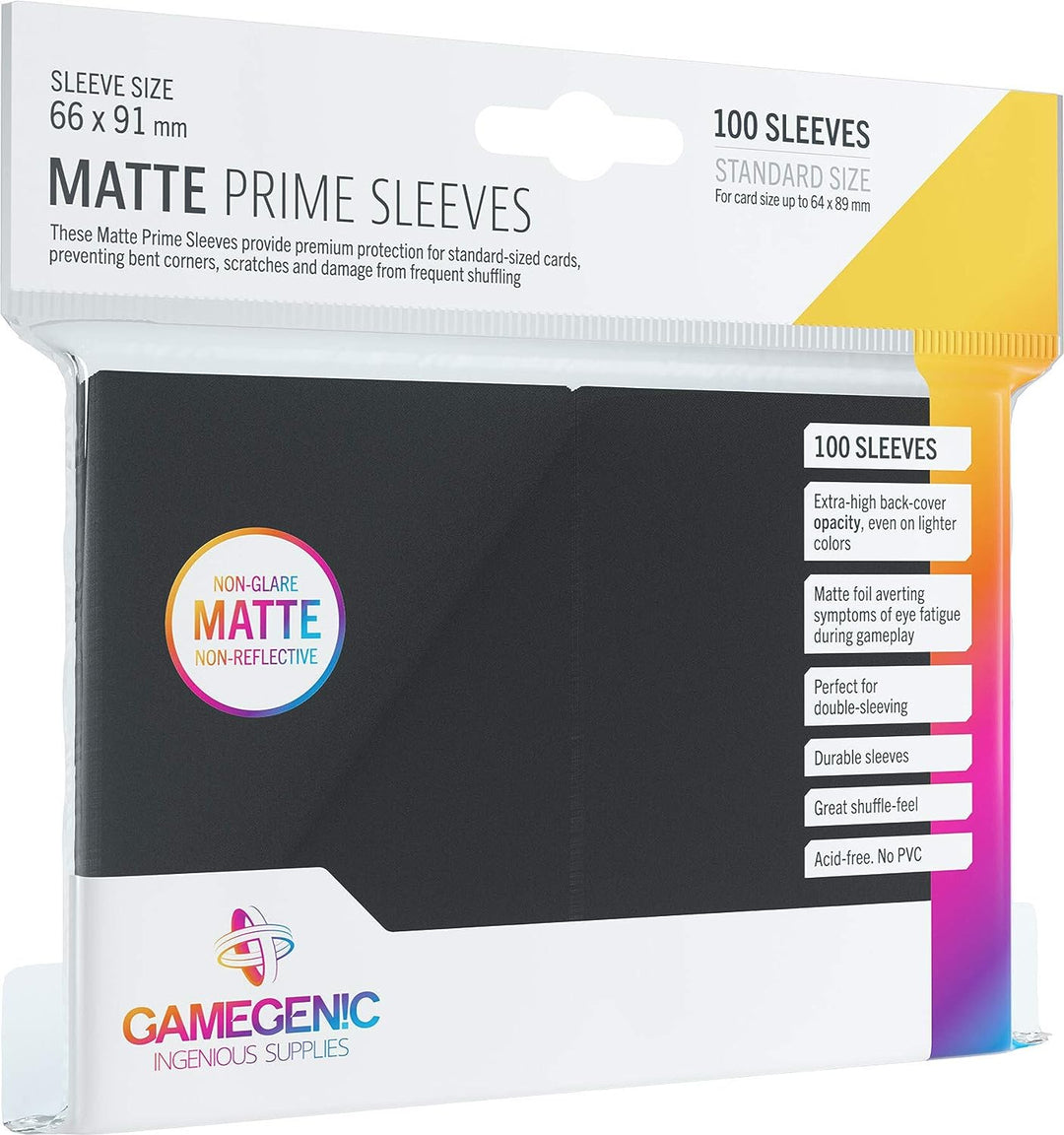 Gamegenic GGS11030ML Matte Prime Sleeves (100-Pack), Black