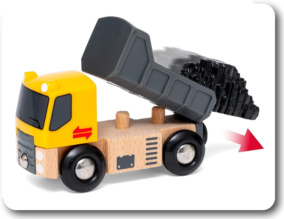 BRIO World Construction Vehicles Train Set for Kids Age 3 Years Up