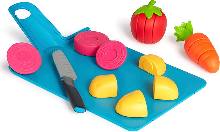 Casdon 75152 Joseph Chop2Pot | Super Safe Toy Chopping Board Set for Children from 3 Years | Includes Crushable Play Food