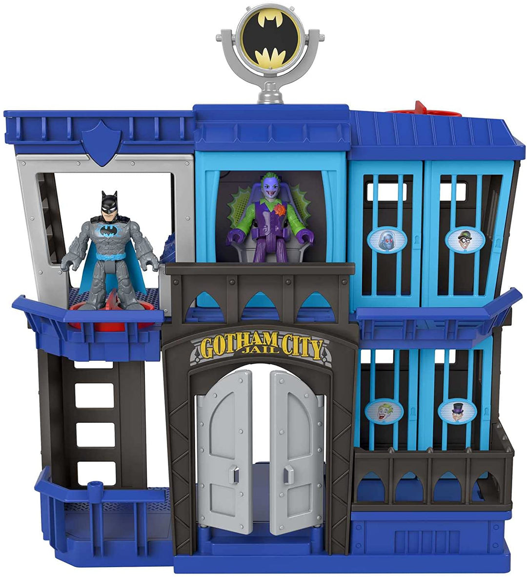 Fisher-Price Imaginext DC Super Friends Gotham City Jail Recharged, prison plays