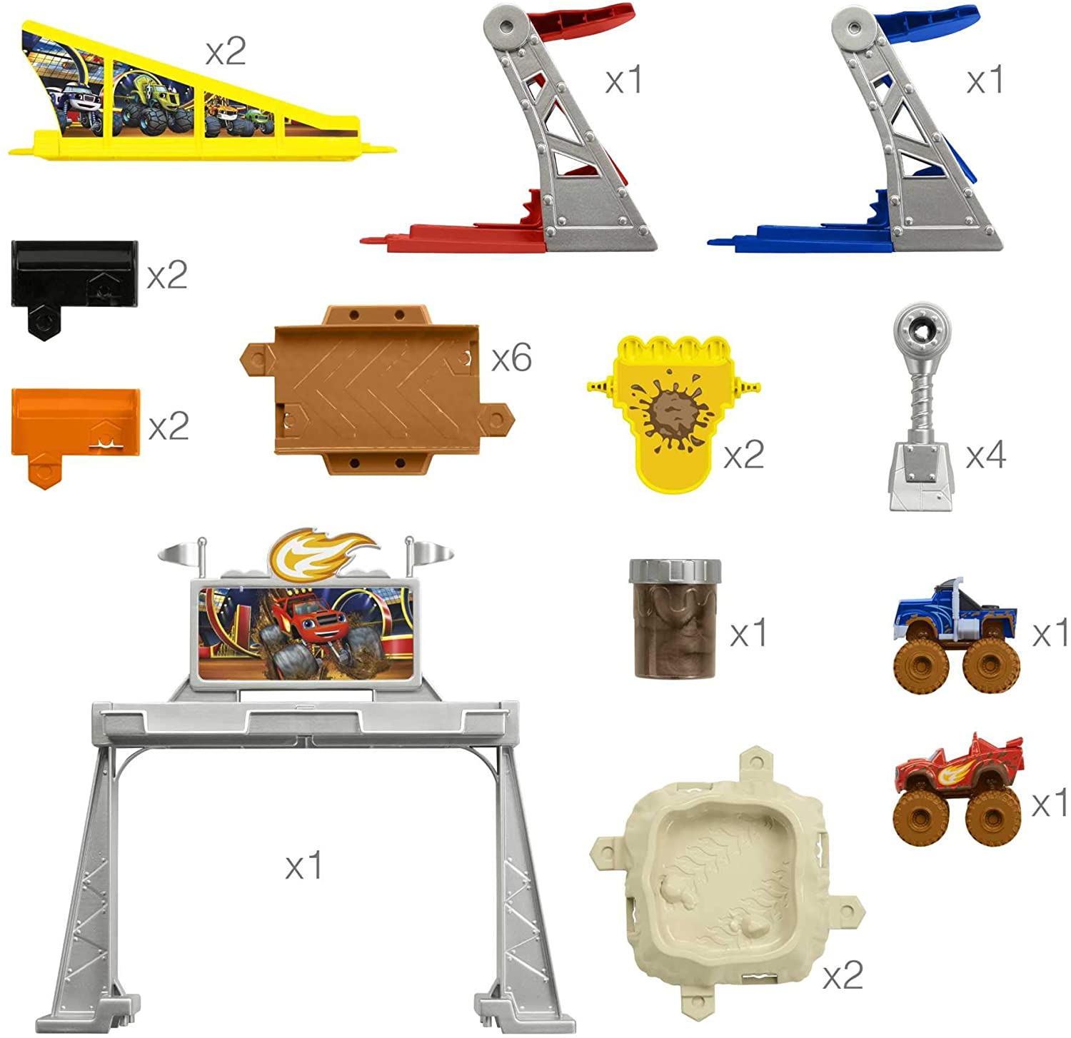 Fisher-Price Blaze and the Monster Machines Mud Pit Race Track - Reconfigurable Raceway with Slime & Launchers for Ages 3+ 3