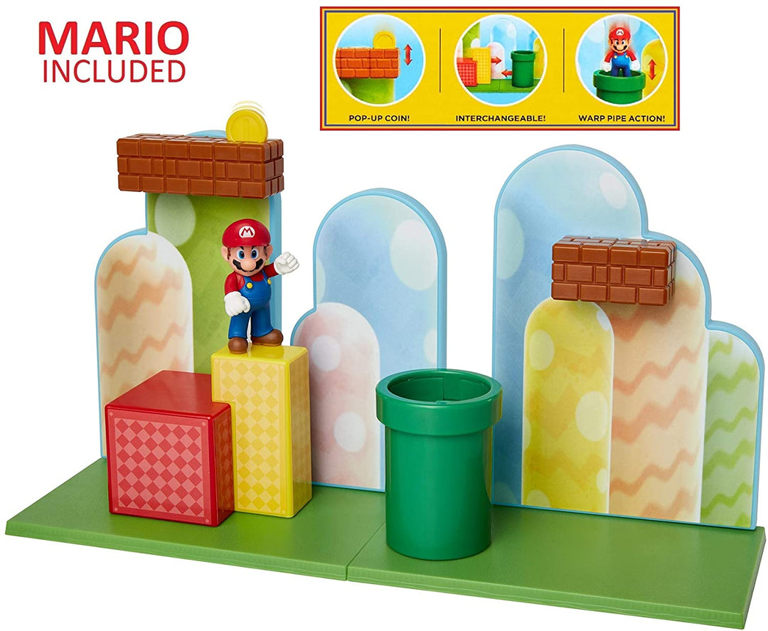 Super Mario 85991-4L-PKR1 Acorn Plains 2.5” Figure Playset with Feature Accessories