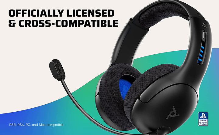 PDP LVL50 Kabelloses Stereo-Headset für PS5 – Schwarz