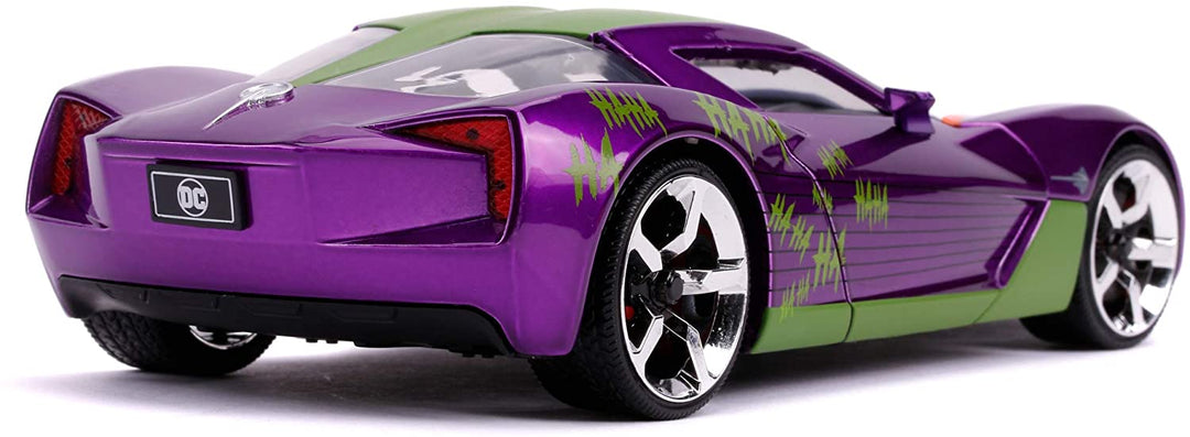 Jada 253255020 Chevrolet Joker 2009 Chevy Corvette Stingray 1:24 Scale DIE-CAST CAR, Purple, Green, White