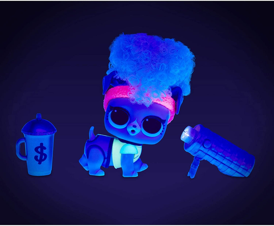 LOL Surprise Lights Pets zum Sammeln – mit 9 Überraschungen, Accessoires und echtem Haar – inklusive Schwarzlicht-Überraschungen
