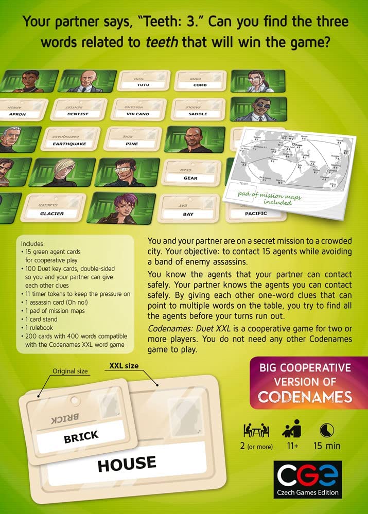 Czech Games Edition CGE00053 Codenames Duet XXL, Mixed Colours