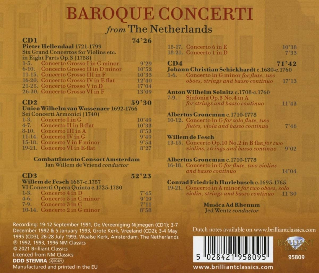 Baroque Concerti from The Netherlands [Audio CD]