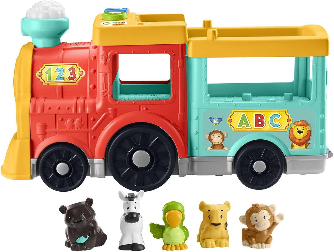 Fisher-Price Little People Big ABC Animal Train, push-along toy vehicle with lights