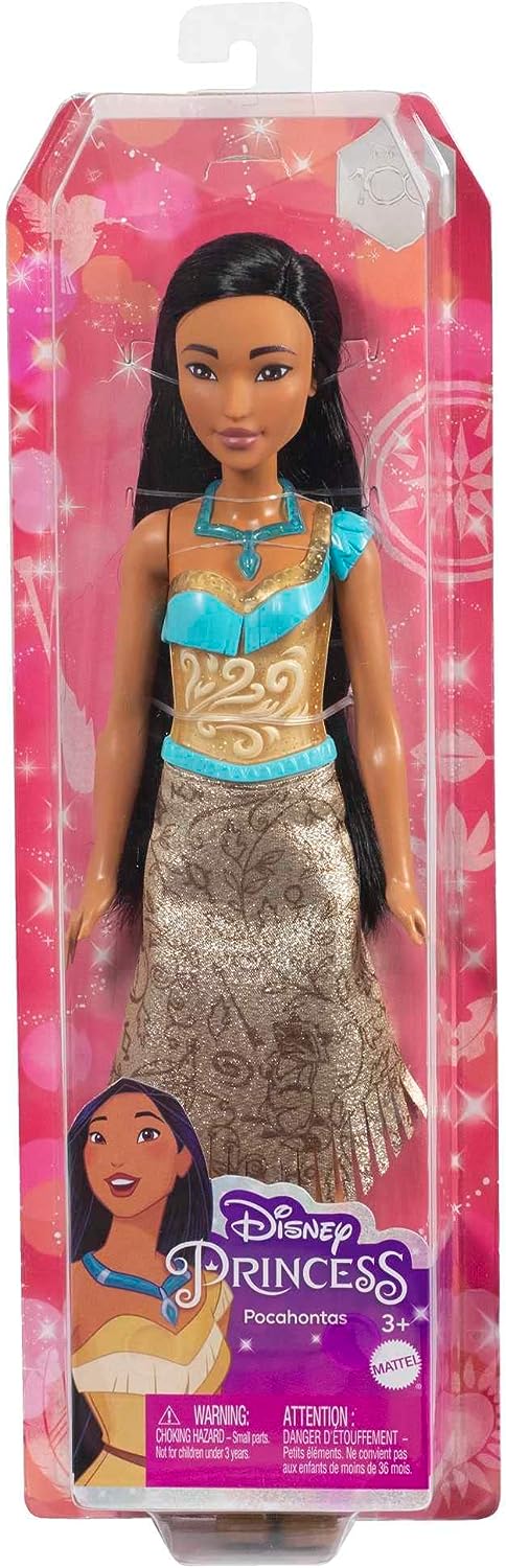 Disney Princess Toys, Pocahontas Posable Fashion Doll with Sparkling Clothing and Accessories