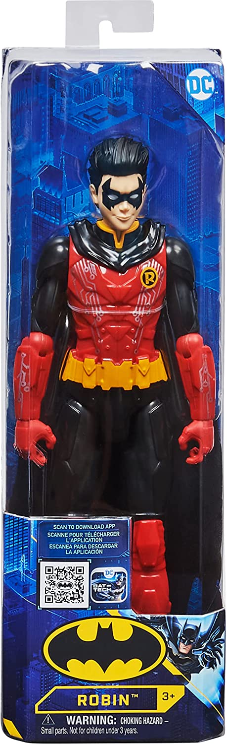 DC Comics Batman 12-inch Robin Action Figure (Red/Black Suit), Kids Toys for Boy