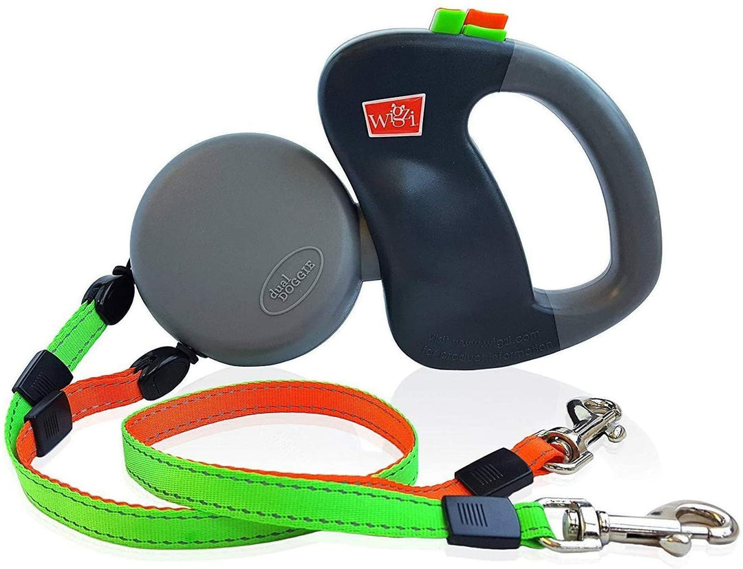 Wigzi STDDV2-GO Dual Doggie rétractable, gris