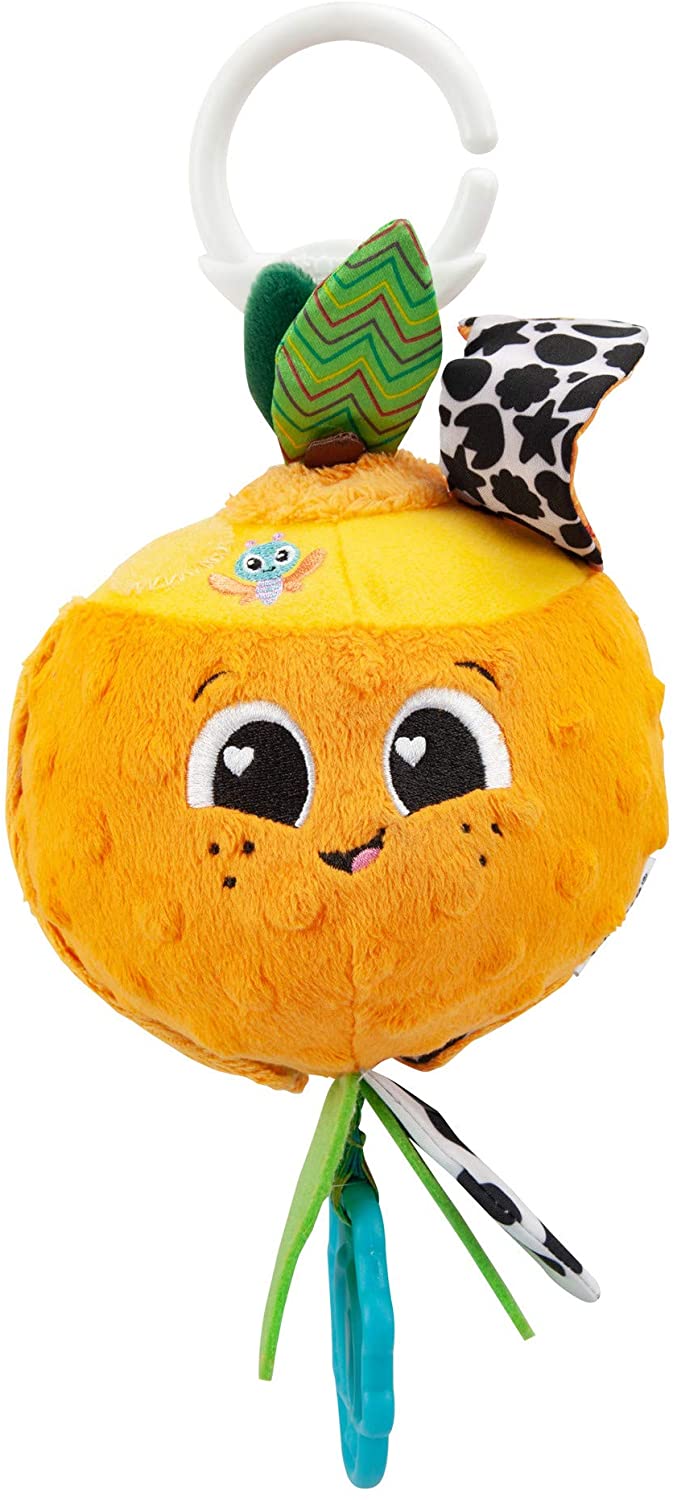 Tomy L27384 Lamaze Olive The Orange, Clip en Cochecito y Cochecito Recién Nacido, Bebés Sensoriales con Colores y Sonidos