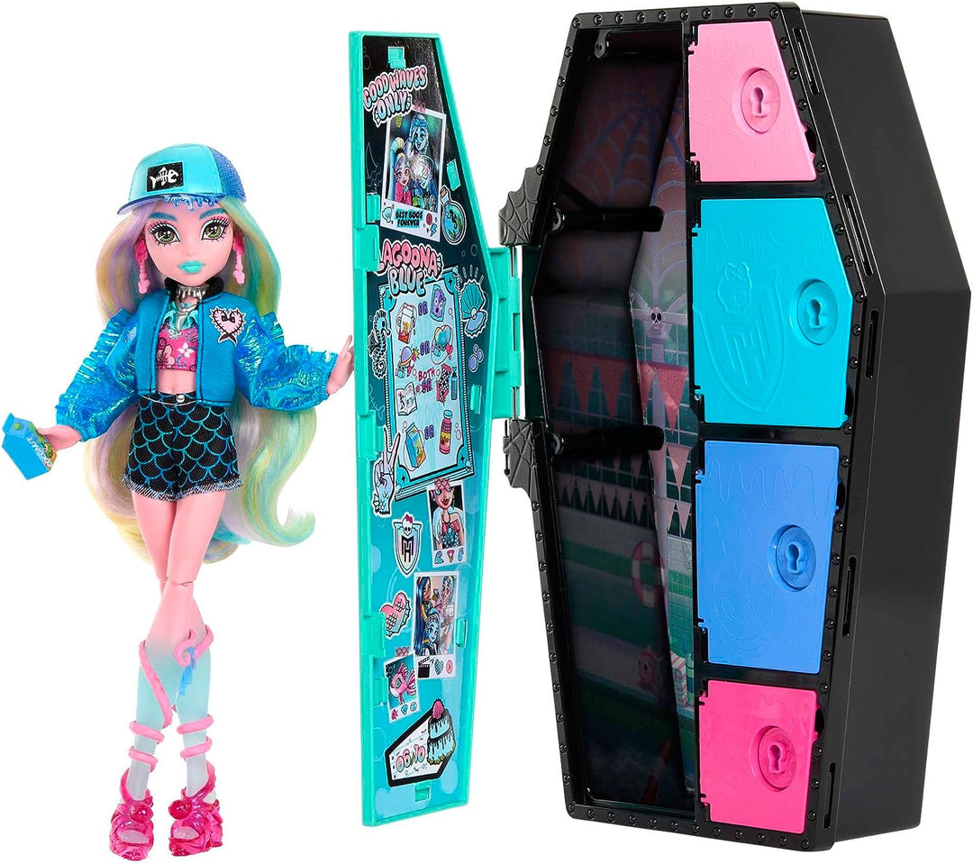 Monster High Doll and Fashion Set, Lagoona Blue with Dress-Up Locker and 19+ Surprises