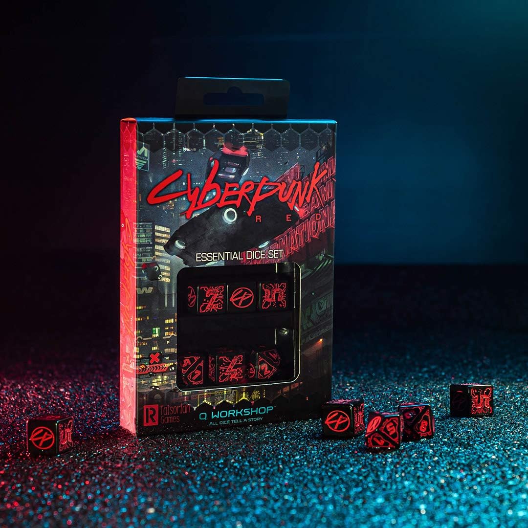 Q WORKSHOP Cyberpunk Red Essential Dice Set (Red Essential)