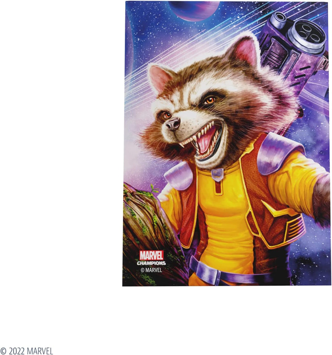 Gamegenic Marvel Champions The Card Game Official Rocket Racoon Fine Art Sleeves