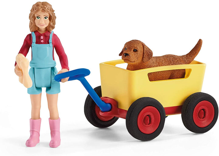 Schleich 42543 Promenade en chariot pour chiots Farm World