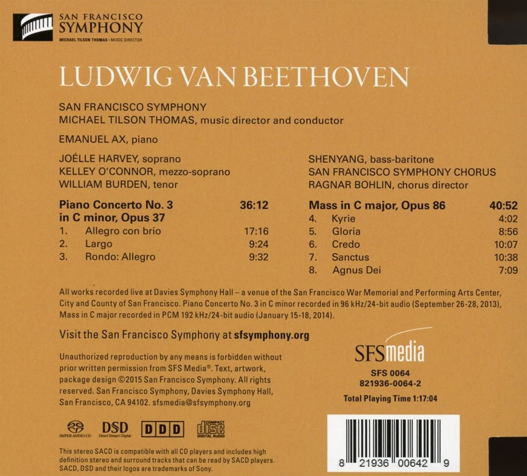 Beethoven: Piano Concerto No. 3, Mass in C Major [Audio CD]