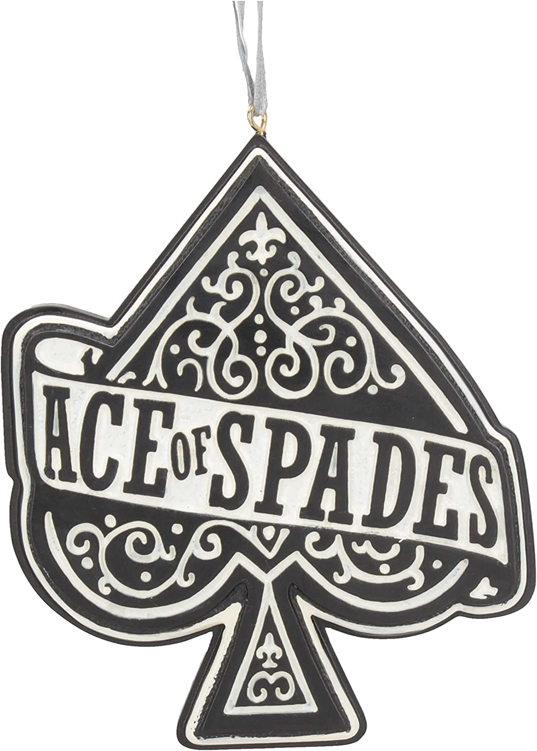 Nemesis Now Officially Licensed Motorhead Ace of Spades Hanging Festive Decorative Ornament, Black White, 11cm