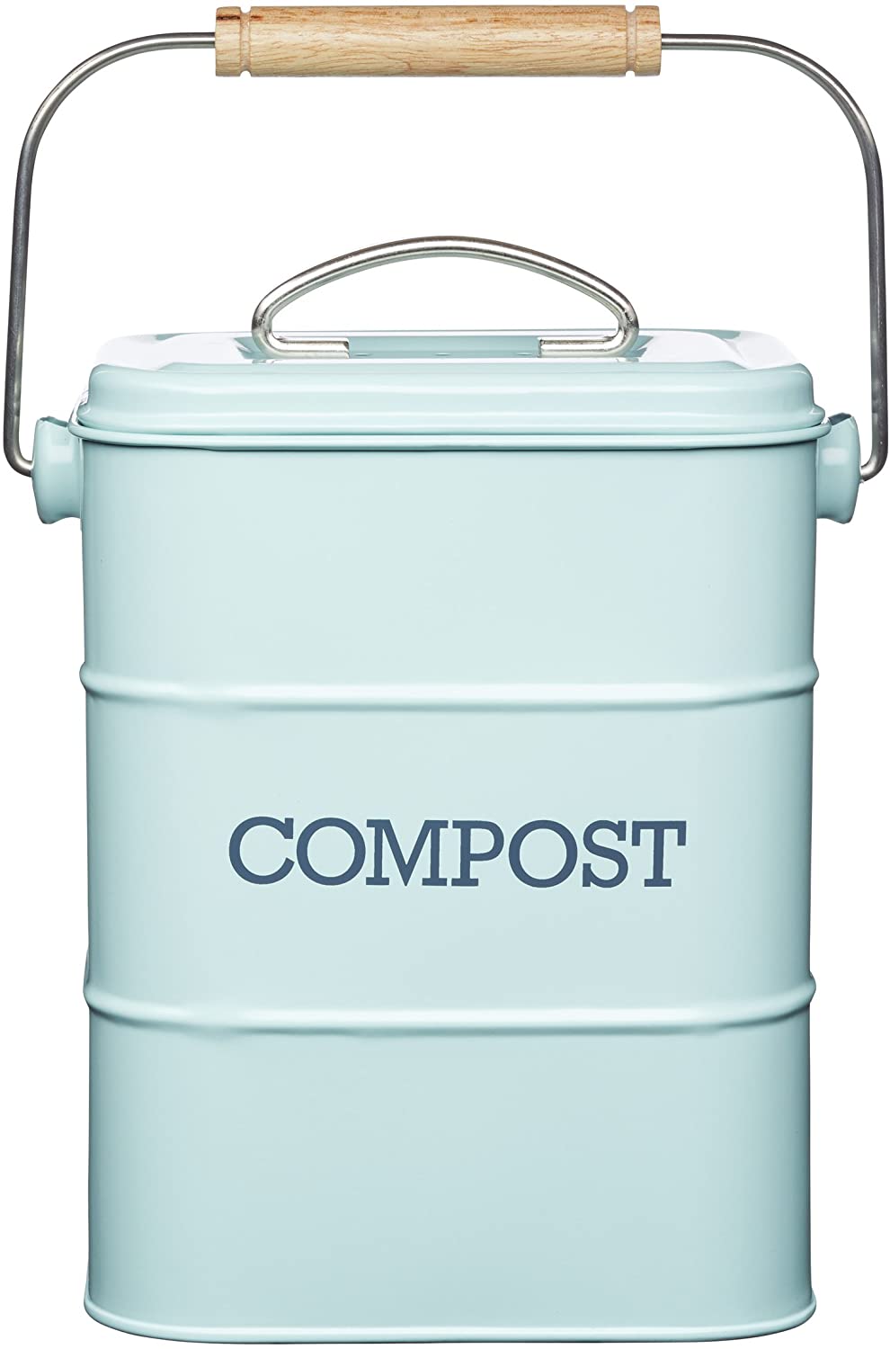 Kitchen Craft Living Nostalgia Cubo de compostaje de acero inoxidable de 3 litros
