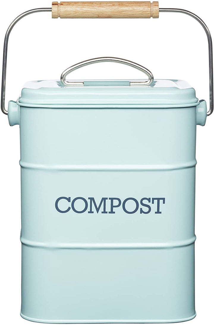 Kitchen Craft Living Nostalgia Cubo de compostaje de acero inoxidable de 3 litros